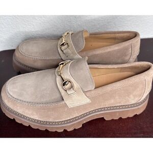 Marc Nolan Loafers Mens Size 6 Blake Suede NWOB Gold Bit Slip On Chunk Sole